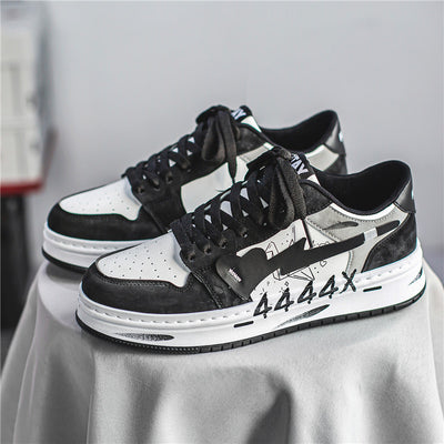 Men's Distressed Graffiti Skateboard Sneakers